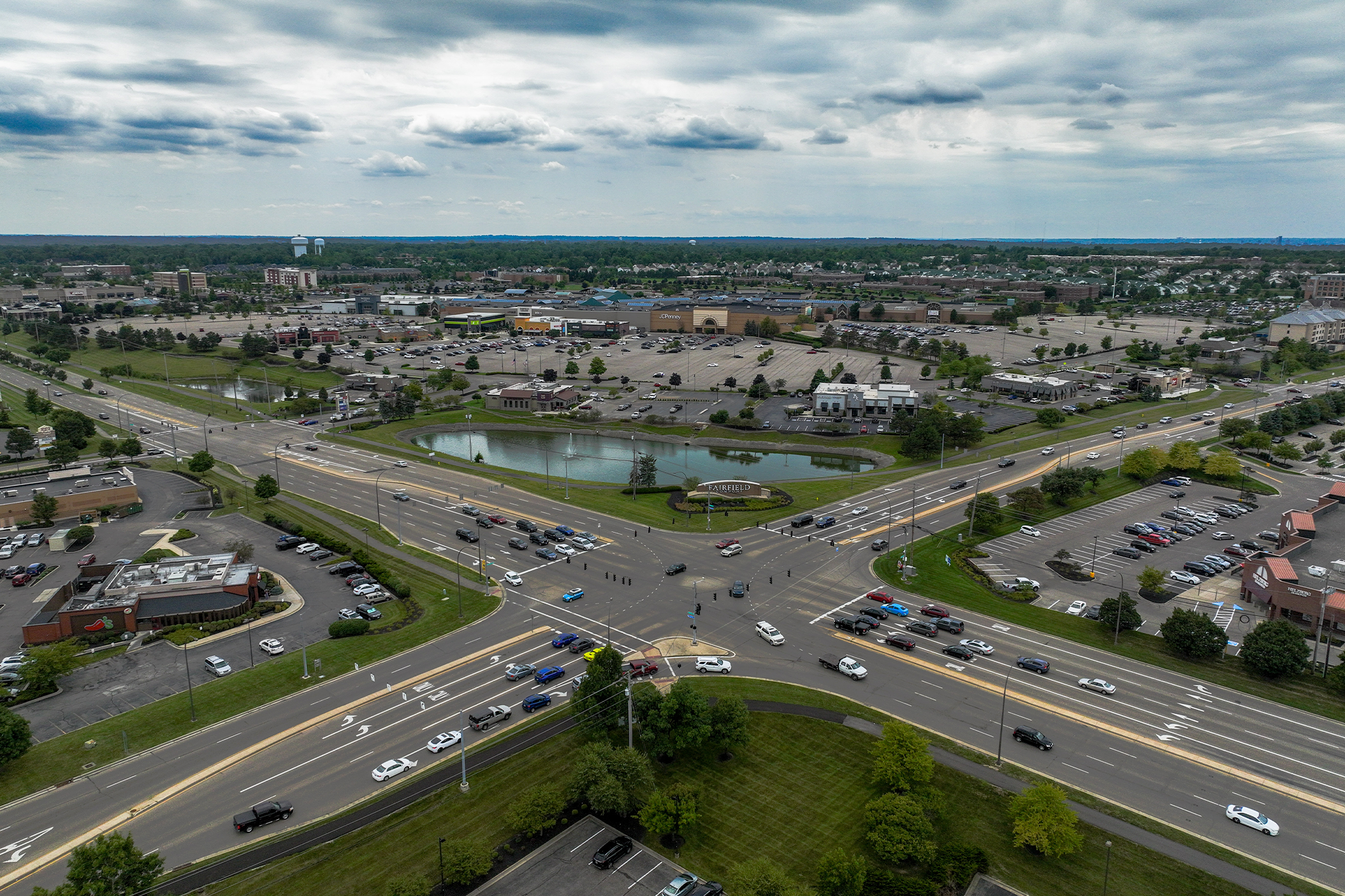 Aerial of City of Beavercreek near The Mall at Fairfield Commons 